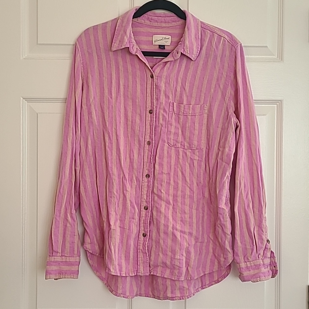 Universal Thread Pink and Cream Striped Shirt